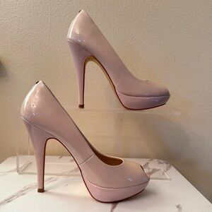 Ted Baker Cinderella Line Nude Peep Toe Platform Stilettos, UK 5 (US7-1/2), EUC